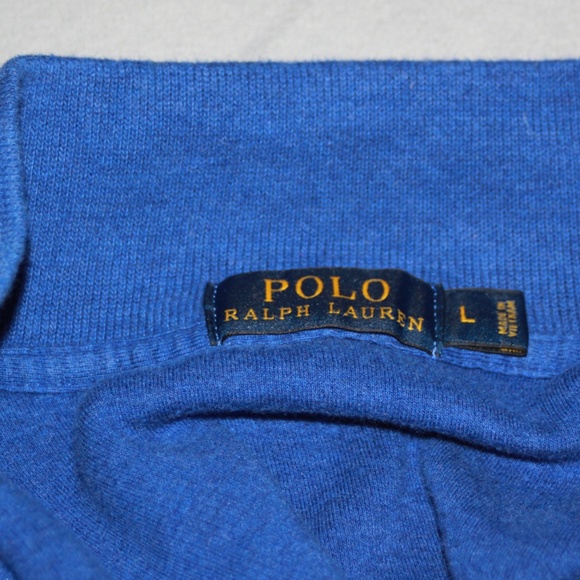 Men's Polo Ralph Lauren Blue Cotton Blend Pullover - Picture 4 of 4